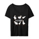 thumbnail image 1 of Camiseta de Mujer Sunnimix Estampado de Ganso Casual Cuello Redondo XXL, 1 of 8