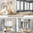 thumbnail image 4 of BAOKALER Space Saving Clothes Rack Freestanding Clothing Storage with 6 Hooks, White, 4 of 8