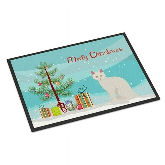 Carolines Treasures CK4744JMAT 24 x 36 in. Goddess Giant Cat Merry Christmas Indoor or Outdoor Mat