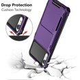 thumbnail image 5 of for iPhone XR Case Wallet Cover 4-Card Credit Card Holder ID Slot Scratch Resistant Dual Layer Hybrid Protective Hard Shell Rugged TPU Bumper Armor Case for iPhone XR 6.1 inch GreyPurple, 5 of 15