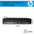 thumbnail image 4 of HP Elite Mini 600 G9 Business Desktop, 13th Gen Intel i7-13700T (16 Cores, Up to 4.9GHz), 32GB DDR5 RAM, 1TB PCIe SSD, Triple 4K Supported, USB-C, WiFi 6, HDMI, BT, RJ-45, KB & Mouse, Win 11 Pro, 4 of 7