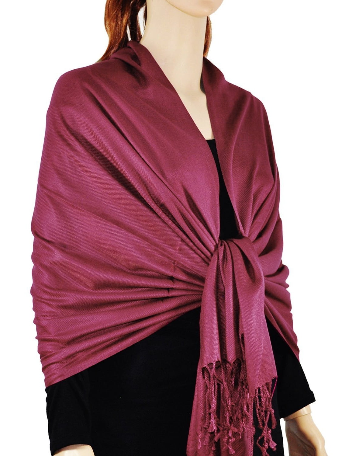 Large Solid Color Pashmina Shawl Wrap Scarf 78" X 28"