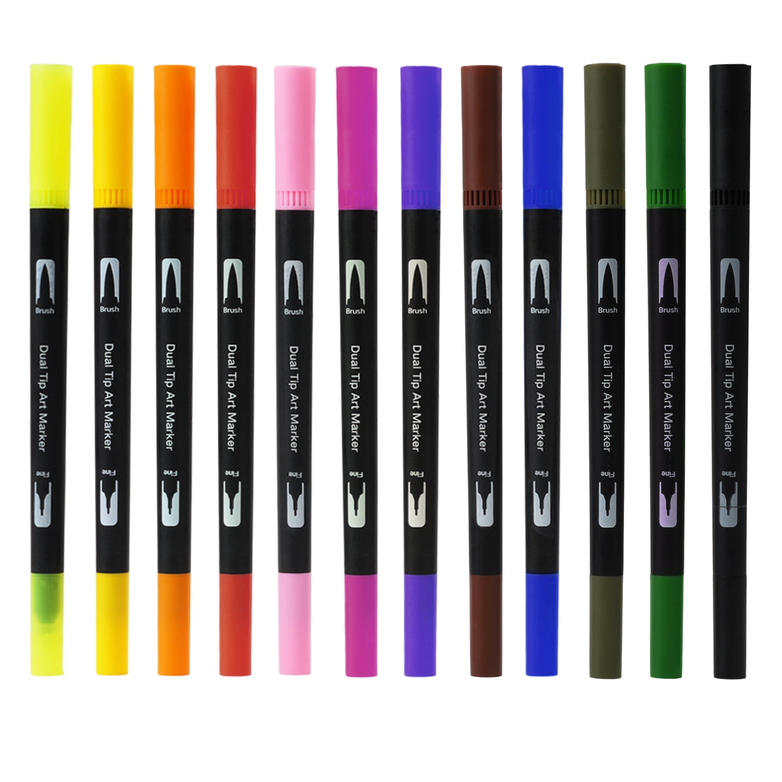 MoHern Markers for Adult Coloring, Dual Brush Markers Sets, 24pcs Colored Pens, Art Supplies for Kids, Size: 12 x 6.81 x 0.59, Black