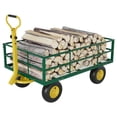 thumbnail image 2 of 1200 Lbs Steel Garden Cart, Heavy Duty Garden Wagon Cart Pullable on Wheels, Metal Yard Utility Wagon Carts with 10" All Terrain Tires, Mesh Removable Sides and 180°Rotating Handle, 2 of 10