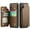 Brown, variant on for iPhone XS Max Case with Card Holder, Wallet Case for Women Men with RFID Blocking, Durable Leather Kickstand Magnetic Clasp Shockproof Phone Case for iPhone XS Max