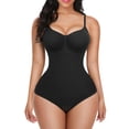 thumbnail image 3 of Women Bodysuit Tummy Control Shapewear V Neck Sculpting Thong Body Shaper, 3 of 5