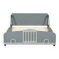 thumbnail image 3 of Full Size Car-Shaped Platform Bed with Wheels,Gray, 3 of 14