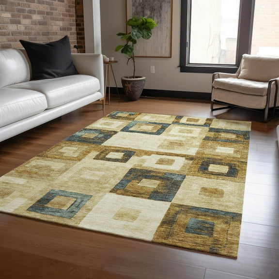 Addison Rugs Chantille Indoor/Outdoor Transitional Geometric Beige Washable Rectangle Rug, 10' x 14'