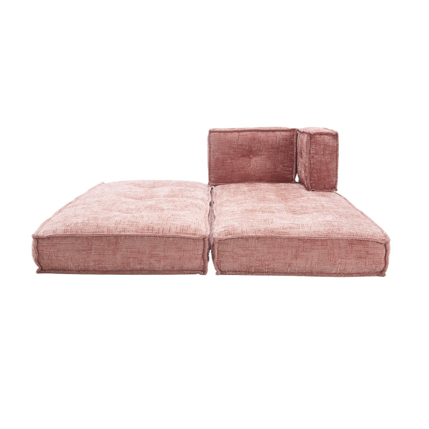 Demi Bonn 78" Versatile Chenille Sectional Sofa with Side Pocket, Modern Couch for Living Room, Customize Layout to Fit Any Space, Pink
