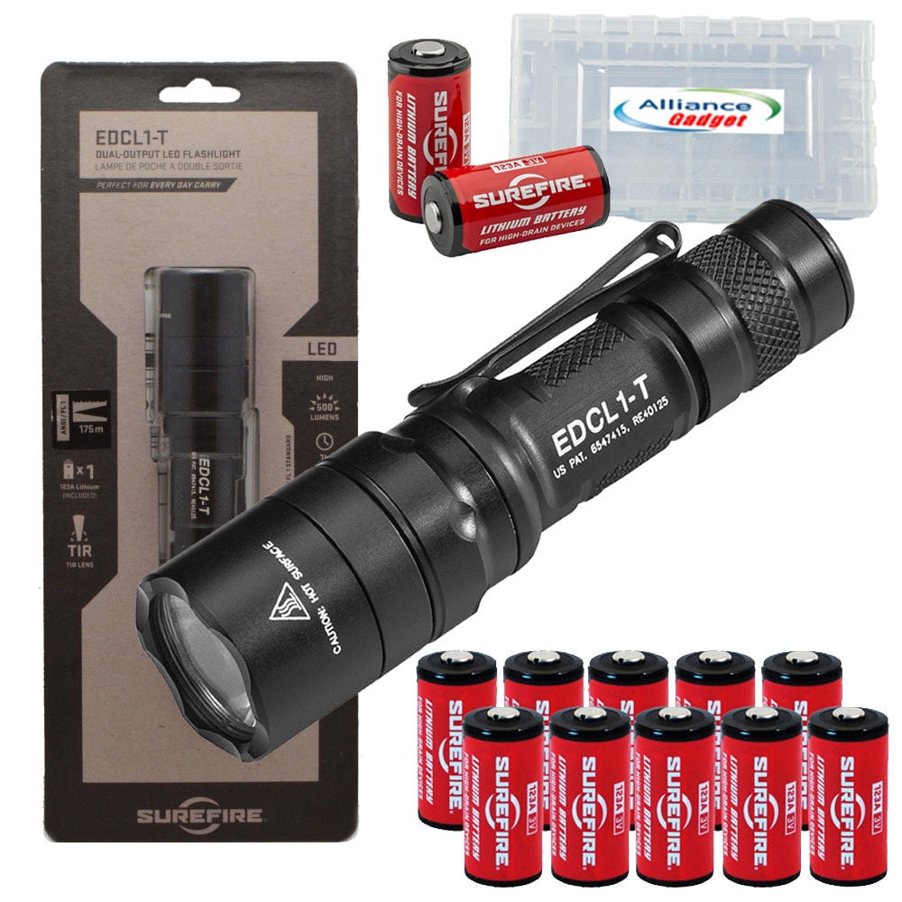 SureFire EDCL1T Handheld Flashlight Everyday Carry Light EDC 500 Lumen w/ 12 Extra Surefire