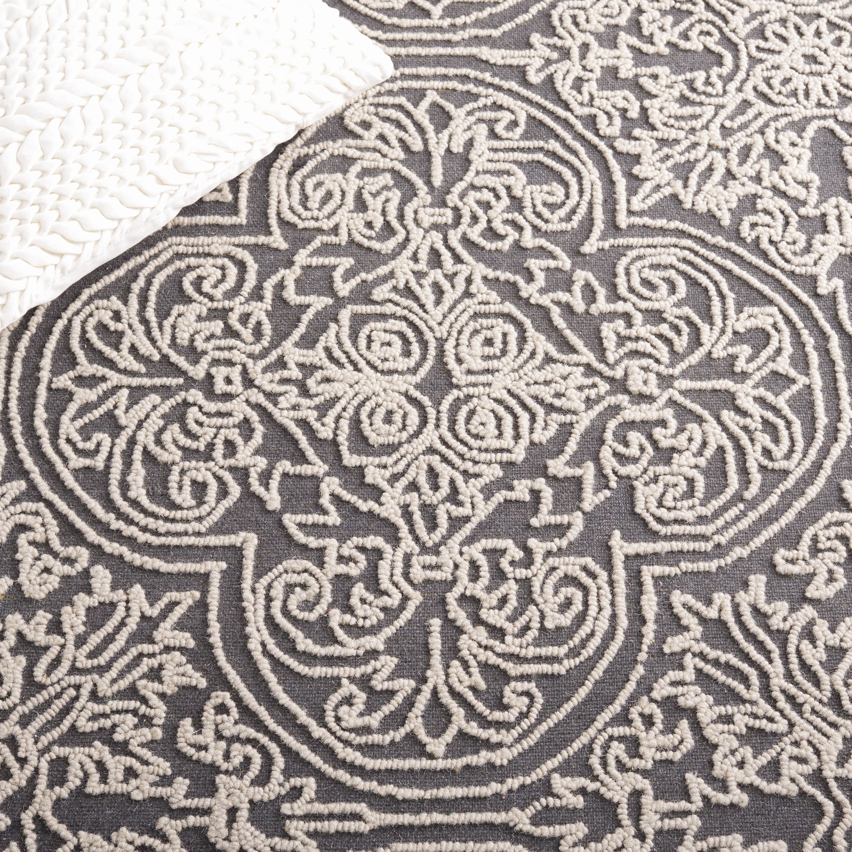SAFAVIEH Trace Burton Geometric Runner Rug, Dark Grey/Light Grey, 2'3" x 12'