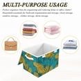 thumbnail image 7 of Foldable Fabric Storage Bin With Handle Collapsible Basket Box Storage With Lid Organizer Tropical Leaves, 7 of 7