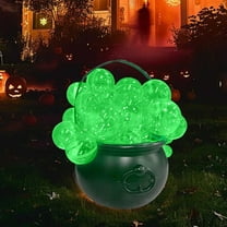 Halloween Decorations Indoor, DIY Bubbling Cauldron Set with 30 transparent spheres, Black Plastic Bowl Hocus Pocus Party Decoration, Spooky Vintage Decor for Home Kitchen Room Party Table(Green)