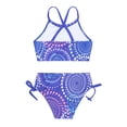 thumbnail image 2 of TiaoBug Kids Girls Floral Printed Bikini Set 2 Piece Halter Crop Top with Traingle Briefs Bottom Swimsuit, 2 of 5