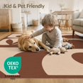 thumbnail image 4 of ODIKA 6'x9' Washable Area Rug Brown Beige Abstract Geometric Design Elegant Interplay with Minimalist Aesthetic for Dining Room, Under Table, Office Décor, Non-Slip Chair-Friendly, 4 of 7