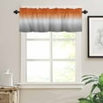 thumbnail image 6 of Burnt Orange Gray Ombre Kitchen Curtains and Valances Set, 3 Piece Kitchen Curtains Set 24 Inch Length, Modern Gradient Abstract Art Rod Pocket Curtains Tier Farmhouse Window Curtains, 6 of 6