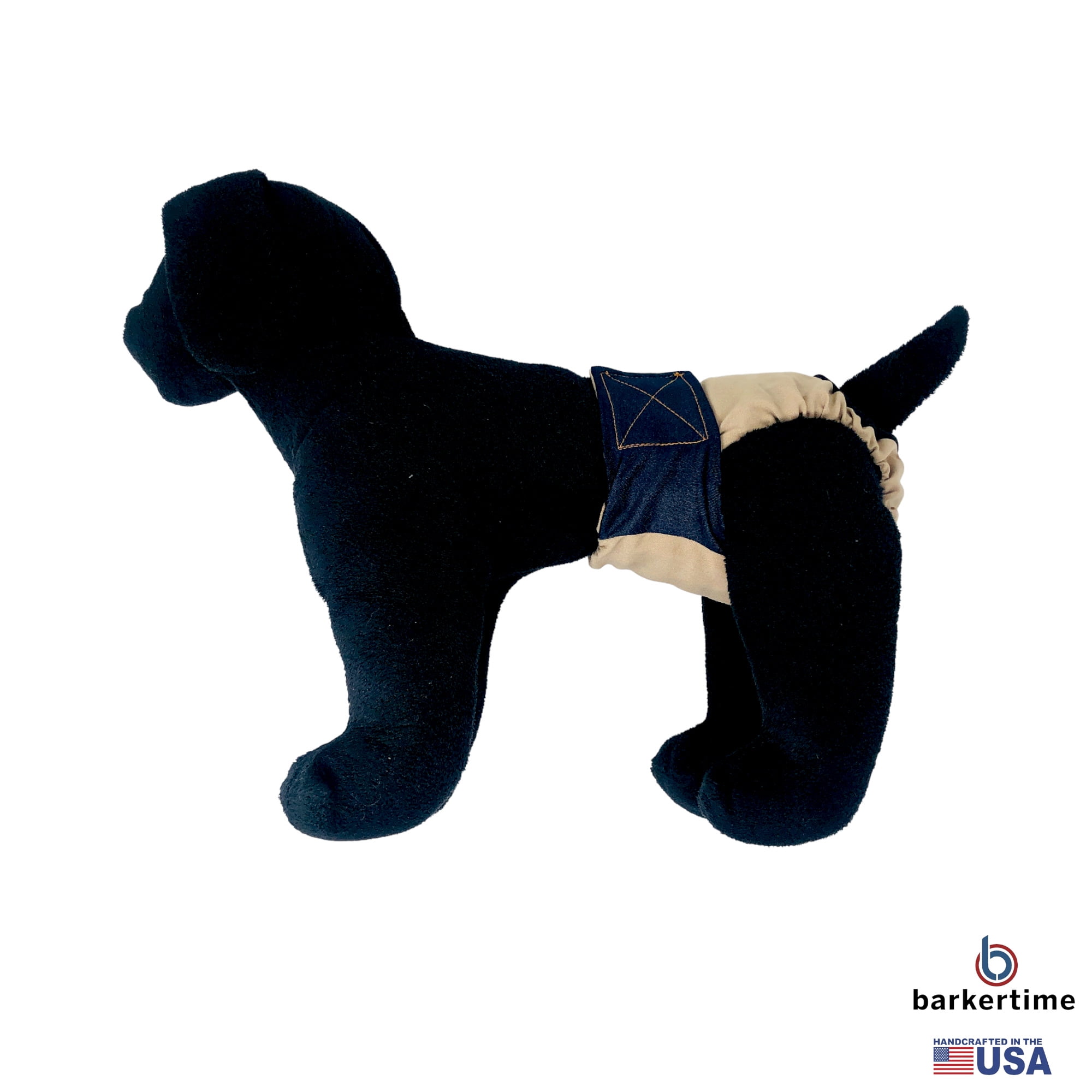 Barkertime Denim on Beige Dog Diaper