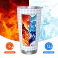 thumbnail image 6 of Logiee Blue Checkboard Print 20OZ Car Cup with Lid, Stainless Steel Vacuum Insulated Double Wall Travel Tumbler, Durable Insulated Coffee Mug,Thermal Cup with Straw-Straw Three-piece Set, 6 of 8