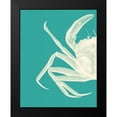 thumbnail image 2 of Fab Funky 12x14 Black Modern Framed Museum Art Print Titled - Contrasting Crab in Turquoise b, 2 of 5
