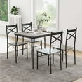 thumbnail image 4 of Costway 5-Piece Dining Table Set Modern Rectangular Dining Table & 4 Dining Chairs Set, 4 of 10