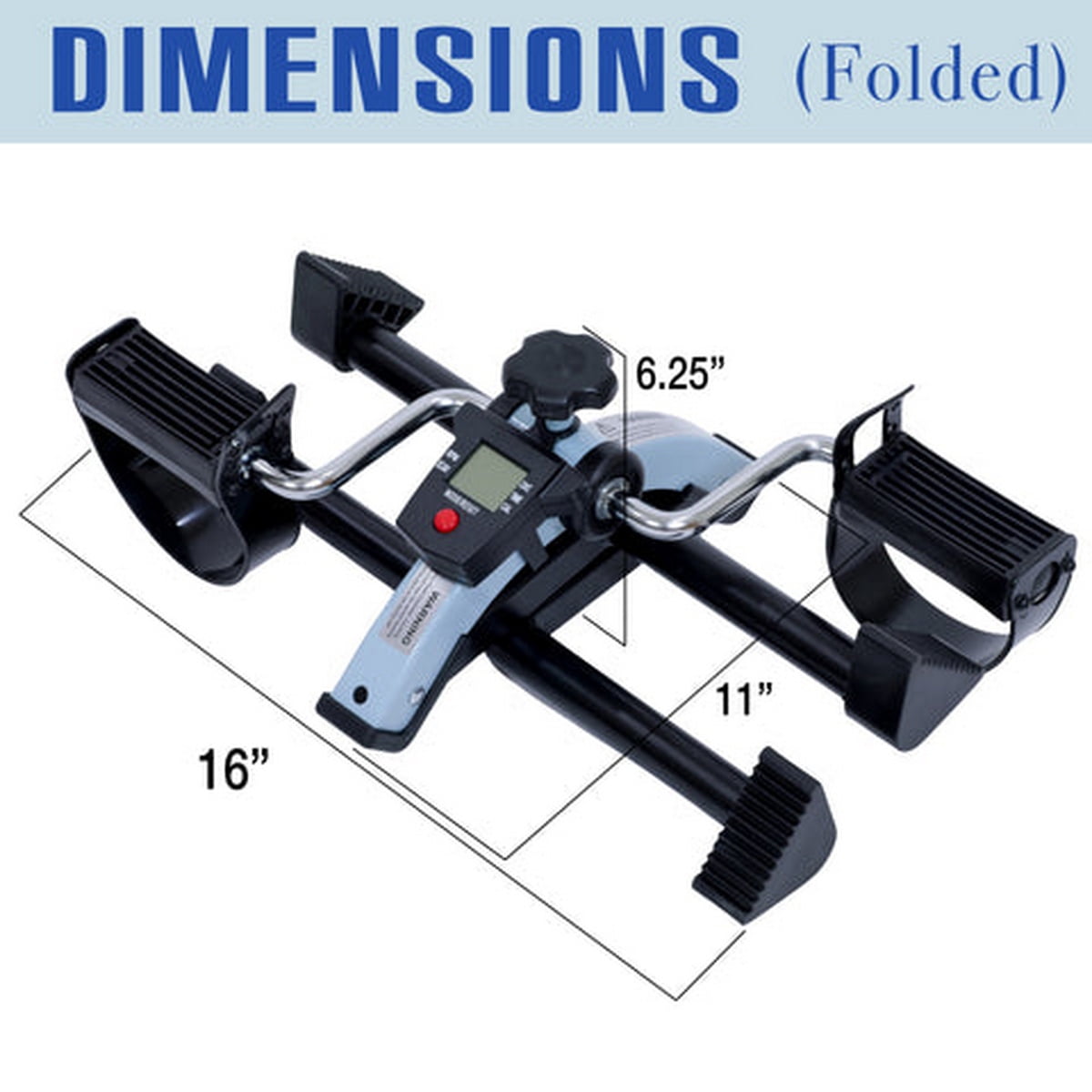 iLiving Under Desk Bike Pedal Exerciser with Electronic Display - Fully Assembled Folding Exercise Equipment, Mini Bike for Legs and Arms Workout, Portable and Easy-to-Use with LCD Screen