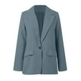 thumbnail image 5 of Casual Blazers for Women 2025 Long Sleeve Open Front Button Notch Lapel Collar Business Casual Work Office Jacket, 5 of 6