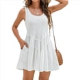 thumbnail image 1 of Vestidos Fluidos para Mujer, Sin Mangas, de Verano, Informales, para Playa, Vacaciones, Color , Talla XL, 1 of 7