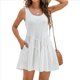 thumbnail image 1 of Vestidos Fluidos para Mujer, Sin Mangas, de Verano, Informales, para Playa, Vacaciones, Color , Talla XL, 1 of 7