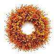 thumbnail image 2 of 18In Artificial Fall Wreath with Maple Leaves and Pumpkins, Thanksgiving Harvest Door Hanging Garland, Autumn Simulation Wreath for Front Porch Wall Decor, 2 of 7
