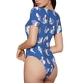 thumbnail image 3 of Fotbe Party Shark Cute Women's Crew Neck Short Sleeves Bodysuit Tops Round Neck Slim Sleeveless Soft Comfortable Basic-X-Large, 3 of 9