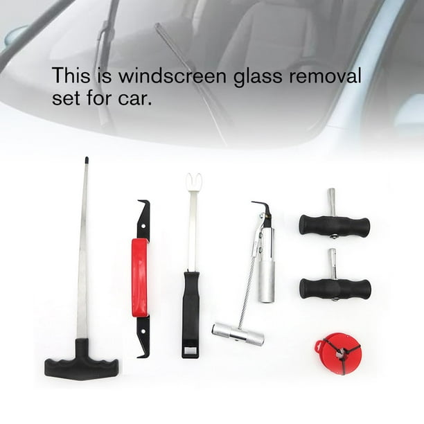 Kit d'outils de retrait de pare-brise de voiture, fil de coupe de fenêtre  de pare-brise avec poignées, fil de coupe de retrait de fenêtre avec  poignée Outils universels de retrait de fil