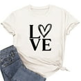 thumbnail image 6 of MOJOGO Spring Summer T Shirts for Women Loose Love Printed Valentines Tees Casual Short Sleeve Crewneck Top for Everyday Wear, 6 of 7