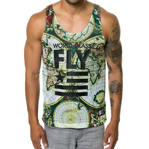 Born Fly Mens The Salty Dog Tank Top, Black, X-Large