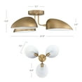 thumbnail image 5 of Nathan James Argo Semi Mount Flush Ceiling Light, 3-Lights Modern Retro Lighting with Black Rounded Shades for Hallway, Dining Room and Bedroom, Vintaged Brass, 5 of 7