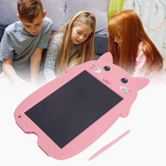 Drawing Pad, Digital Drawing Board Cartoon Cat with Anti-Erasing Lock for Office for School for Home Blue,