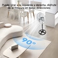 thumbnail image 3 of Aigostar Ventilador de Pedestal de 18 Pulgadas, Aspas Metálicas, Gran Flujo de Aire, 3 Velocidades, Oscilación de 90°, Altura Ajustable, Silencioso, Color Negro, para Uso Interior y Exterior, 3 of 8