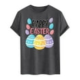 thumbnail image 4 of ibuvkizy Happy Easter Shirts for Men Egg Printed Shirts,Men's Casual Easter Print Crew-neck Short Sleeve Top/shirt Gray,S, 4 of 4