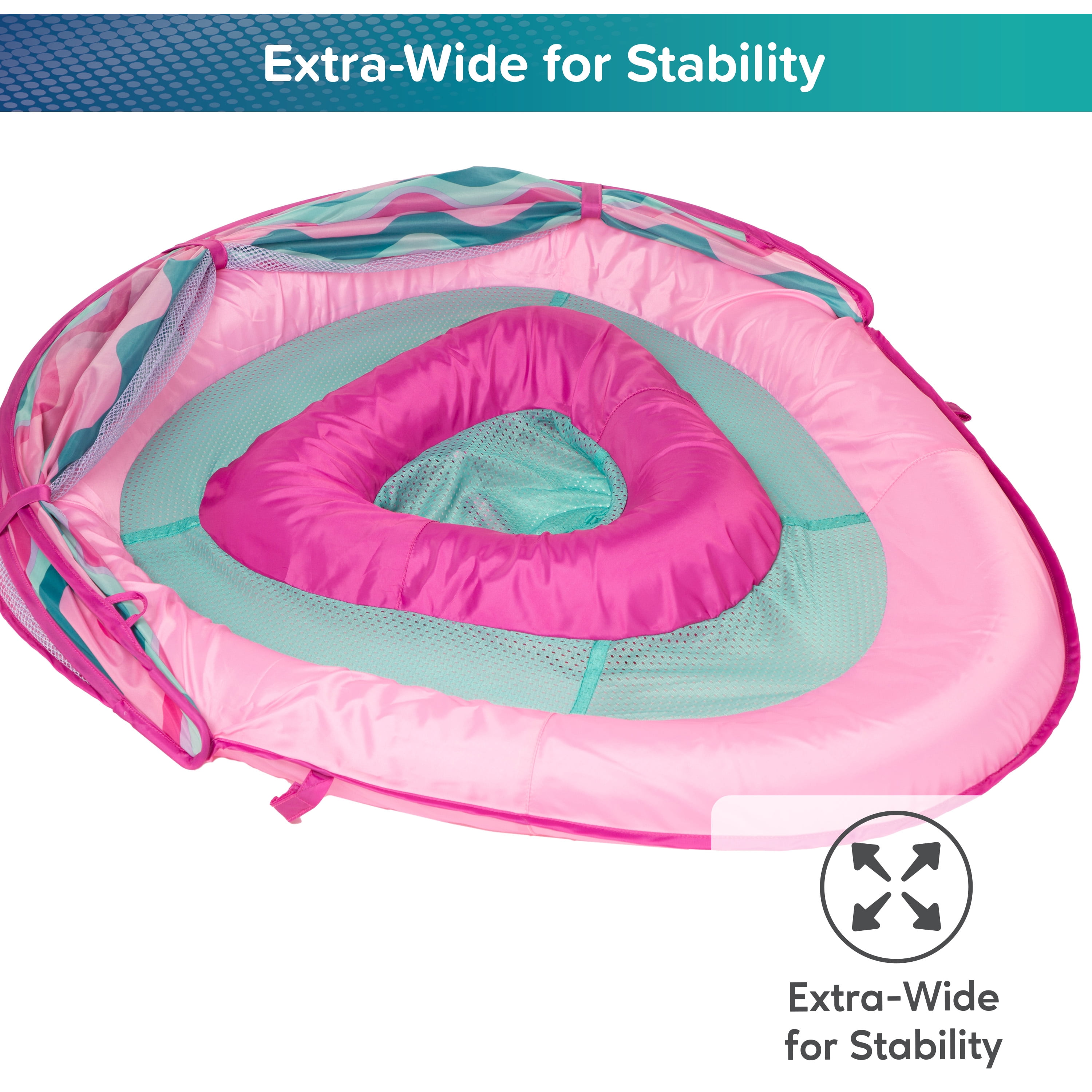 Aqua SwimSchool Grow-with-Me BabyBoat Pool Float for Infants 6-24 Months, Pink