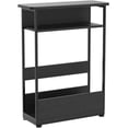 thumbnail image 6 of Vintage Side Table with Storage Shelf, 3 Tier Slim End Table Modern Sofa Table for Narrow Spaces, 24.6 Inch Height Bedside Table Small Nightstand with Magazine Rack Space Saving/Black, 6 of 8