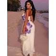 thumbnail image 6 of Women Y2k Strapless Maxi Dress Summer Backless Floral Long Tube Dress Off Shoulder Cocktail Party Dress  M, 6 of 8