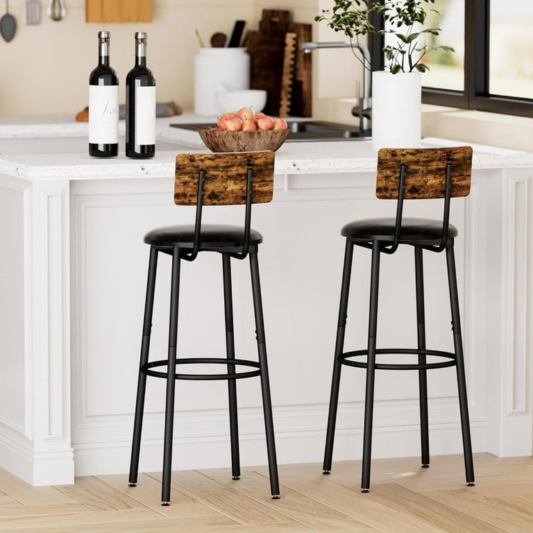 Bar Stools with Back, High Kitchen Barstools with Back, Counter
