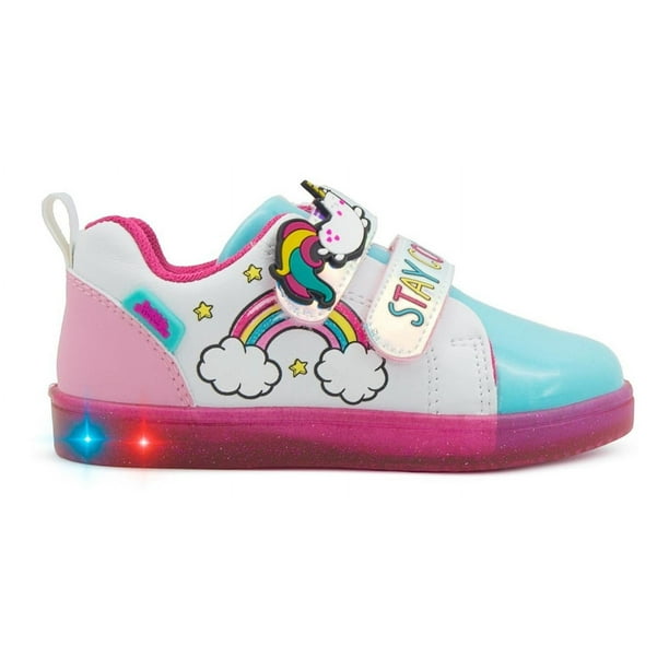 Tenis Luces Led Niña Bubble Gummers Onix Velcro 14-19 blanco 15