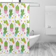 thumbnail image 3 of XMXT Waterproof Shower Curtain Liner with Iron Hooks, Cartoon Cactus Print Shower Curtains for Bathroom Decor Accessories, 72 x 72 inches, 3 of 8