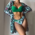 thumbnail image 2 of MKLEKYY Trajes De Baño Hombre Natacion Women High Waist Bikinis 2023 Sexy 3 Piece Bikini Set Cover Up Swimsuit For Women Long Sleeve Push Up Swimwear Beach Wear Bathing Suit, 2 of 4