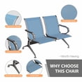 thumbnail image 5 of Kinfant 2-Seat Waiting Room Chair - Office Guest Reception Chairs with Ergonomic Backrests, Airport Waiting Bench with Armrests, Metal Waiting Furniture for Hospital, Bank, Salon, Blue, 5 of 8