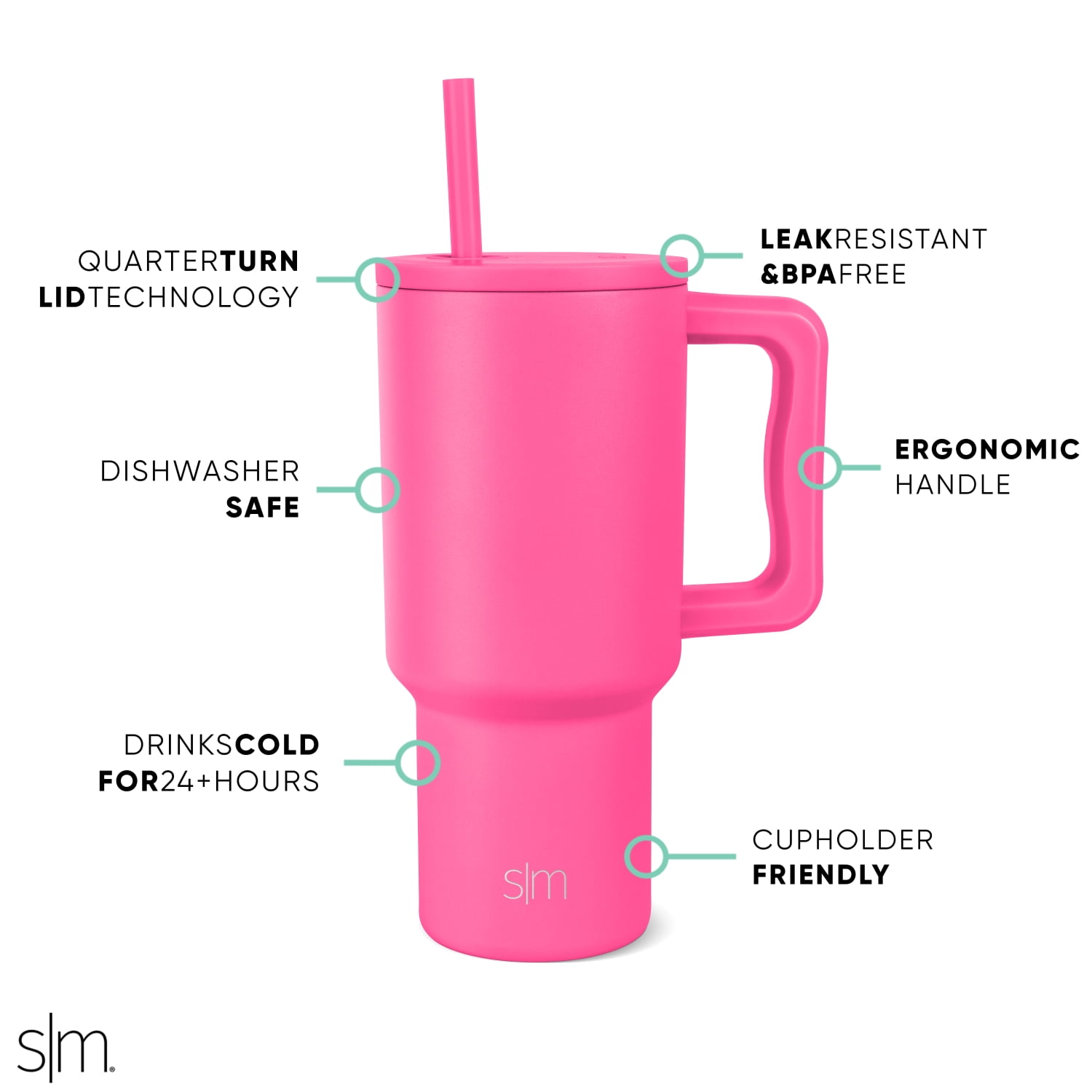 Simple Modern Raspberry Vibes Hot Pink 4 Oz Trek Tumbler With