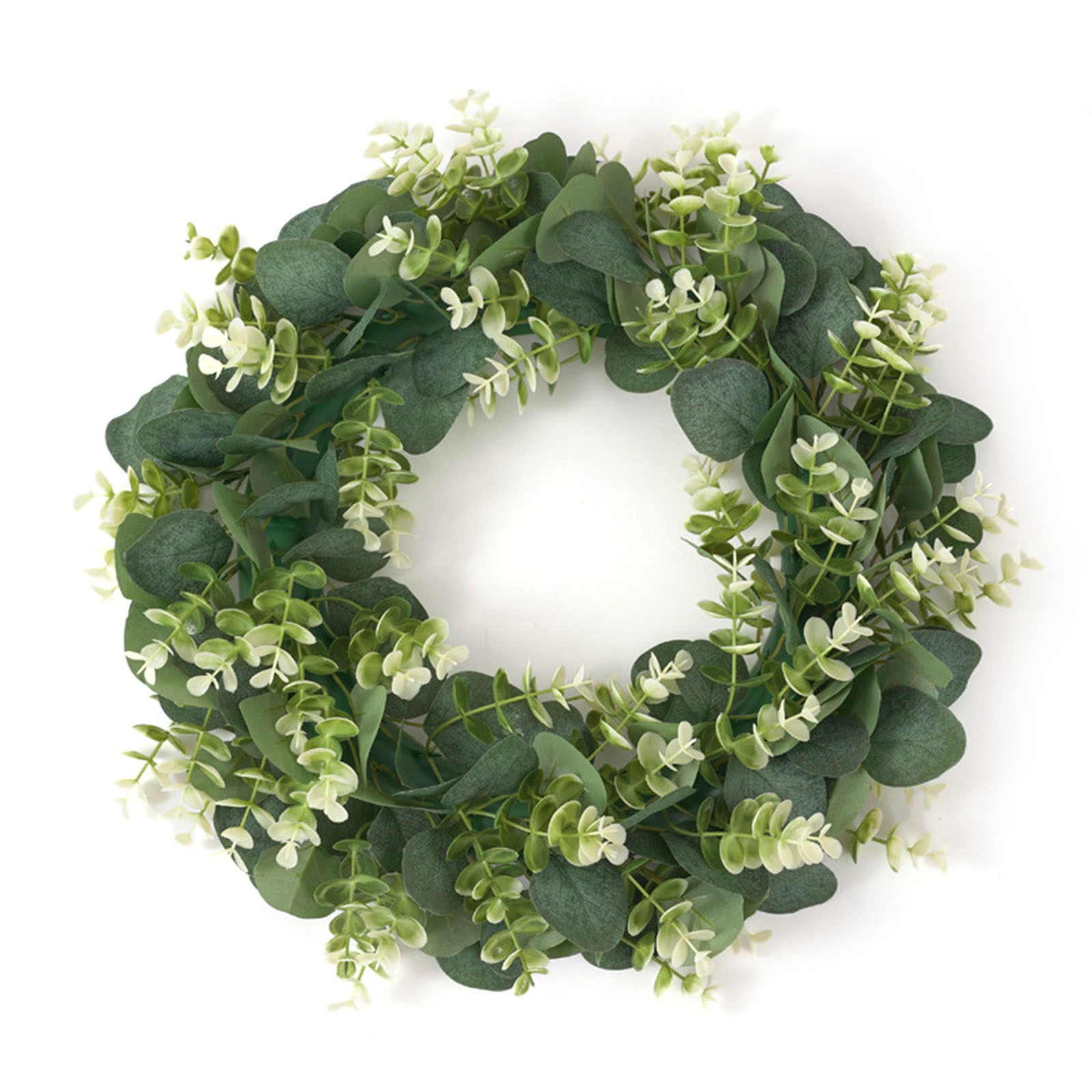 White Artificial Wreath Eucalyptus Loosestrife Ring Pastoral Wedding ...