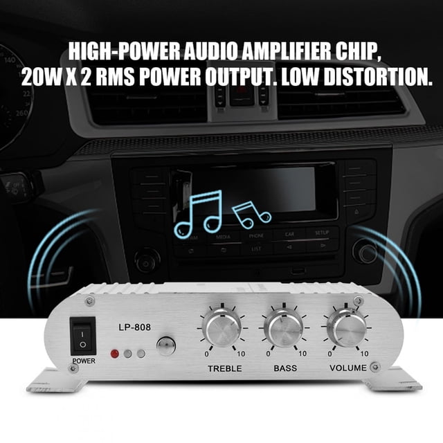 Ccdes Mini 20W 2 Canales HiFi Stereo Bass Auto Car Home Audio Amplificador de Potencia Amplificador Digital