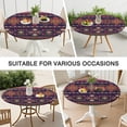 thumbnail image 7 of Stretchable Floral Bohemian Tablecloth with Elastic Edge - Colorful Round Table Cover for Indoor Outdoor - Fits 52-56 Inch, 7 of 7