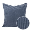 thumbnail image 5 of PiccoCasa Velvet Decorative Cushion Cover Corn Striped Throw Pillowcase, 26"x26", Dark Blue, 5 of 7